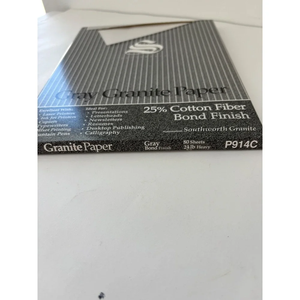 Southworth Gray Granite Paper 60 Sheets 24 lb Heavy P914C‎ Opened